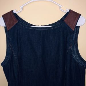 Ralph Lauren denim dress 12 leather shoulder cowgirl country